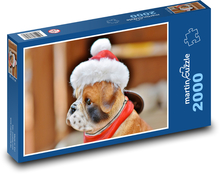 Hund - Weihnachtsmütze Puzzle 2000 Teile - 90 x 60 cm