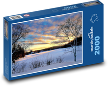Krajina - západ slnka Puzzle 2000 dielikov - 90 x 60 cm