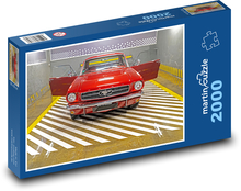 Samochód - garaże Puzzle 2000 elementów - 90x60 cm