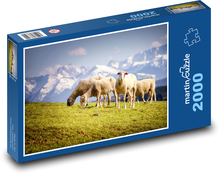 Louka - stádo ovcí Puzzle 2000 dílků - 90 x 60 cm