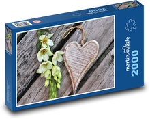 Herz - weiße Blume Puzzle 2000 Teile - 90 x 60 cm