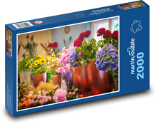 Květiny - růže, květinářství Puzzle 2000 dílků - 90 x 60 cm