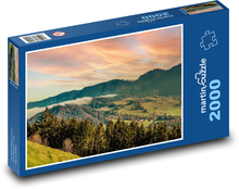 Górski krajobraz o zachodzie słońca Puzzle 2000 elementów - 90x60 cm