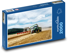 Sklizeň obilí s kombajnem a traktorem Puzzle 2000 dílků - 90 x 60 cm