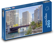 Rieka - Chicago, domy Puzzle 260 dielikov - 41 x 28,7 cm 