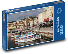 Prístav - mesto, rybárske lode Puzzle 260 dielikov - 41 x 28,7 cm 