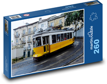 Žlutá tramvaj na ulici v Lisabonu Puzzle 260 dílků - 41 x 28,7 cm