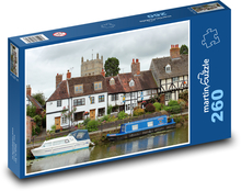 Kanał - łodzie, domy Puzzle 260 elementów - 41x28,7 cm