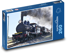 Lokomotywa parowa - pociąg, kolej Puzzle 260 elementów - 41x28,7 cm