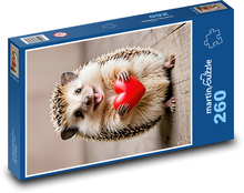 Ježko s červeným srdcom na Valentína Puzzle 260 dielikov - 41 x 28,7 cm 