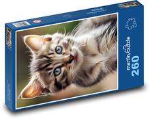 Słodki, szorujący kotek Puzzle 260 elementów - 41x28,7 cm