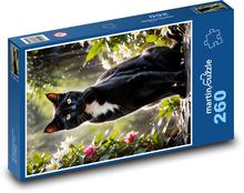 Čierna mačka v záhrade Puzzle 260 dielikov - 41 x 28,7 cm