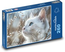 White cat - pet, nature Puzzle 260 pieces - 41 x 28.7 cm 