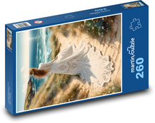 Frau am Strand am Meer Puzzle 260 Teile - 41 x28,7 cm