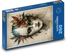 Portrét ženy v maske Puzzle 260 dielikov - 41 x 28,7 cm 