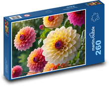Blumen - Dahlien, Garten Puzzle 260 Teile - 41 x28,7 cm