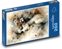 Dievča s kvetmi Puzzle 260 dielikov - 41 x 28,7 cm