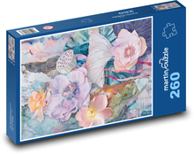Malované květiny na zahradě Puzzle 260 dílků - 41 x 28,7 cm