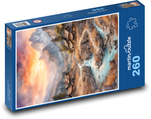 Fluss fließt durch die Landschaft Puzzle 260 Teile - 41 x28,7 cm