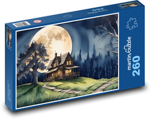 Dom pri svite mesiaca Puzzle 260 dielikov - 41 x 28,7 cm 