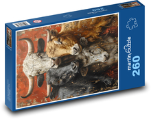 Stado krów w gospodarstwie Puzzle 260 elementów - 41x28,7 cm