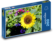 Gelbe Sonnenblume - Blume auf dem Feld, Blume Puzzle 260 Teile - 41 x28,7 cm