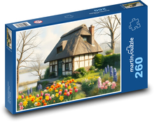 Dům u jezera se zahrádkou Puzzle 260 dílků - 41 x 28,7 cm