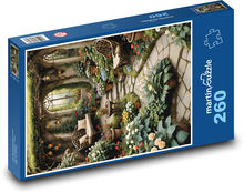 Zahrada plná květin u domu Puzzle 260 dílků - 41 x 28,7 cm