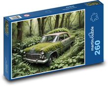 Ein Auto, das im Dschungel überwuchert ist Puzzle 260 Teile - 41 x28,7 cm