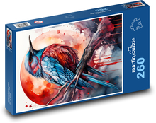 Kolorowy ptak nad planetą Puzzle 260 elementów - 41x28,7 cm
