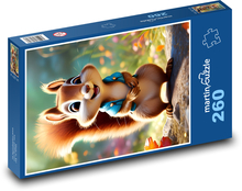 Vysmátá veverka ve vestě Puzzle 260 dílků - 41 x 28,7 cm