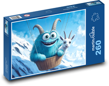 Śmiejący się potwór i koza w balonie Puzzle 260 elementów - 41x28,7 cm