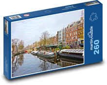 Amsterdam - Holandsko, kanál Puzzle 260 dielikov - 41 x 28,7 cm 