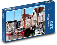 Statki w porcie Puzzle 260 elementów - 41x28,7 cm