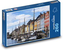 Kodaň - Dánsko, lode Puzzle 260 dielikov - 41 x 28,7 cm 