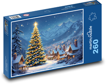 A big Christmas tree in the snowy mountains Puzzle 260 pieces - 41 x 28.7 cm 