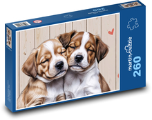 Puppies - dogs, pets Puzzle 260 pieces - 41 x 28.7 cm 