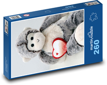 Małpa z Sercem na Walentynki Puzzle 260 elementów - 41x28,7 cm