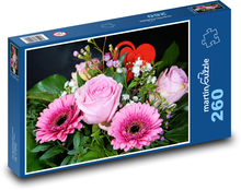 Bukiet walentynkowy Puzzle 260 elementów - 41x28,7 cm