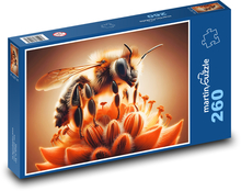 Včela na kvete Puzzle 260 dielikov - 41 x 28,7 cm 