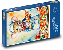 Mouse and pizza Puzzle 260 pieces - 41 x 28.7 cm 