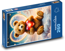 Medvedík so srdiečkom na Valentína Puzzle 260 dielikov - 41 x 28,7 cm 