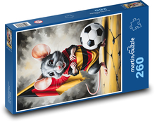 Myš na fotbale Puzzle 260 dílků - 41 x 28,7 cm