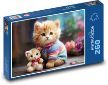 Kätzchen mit Spielzeug Puzzle 260 Teile - 41 x28,7 cm