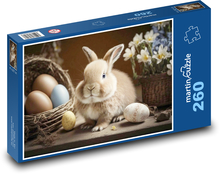 Veľkonočné veľkonočné vajíčko a králik Puzzle 260 dielikov - 41 x 28,7 cm