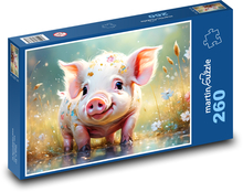 Small Pig Puzzle 260 pieces - 41 x 28.7 cm 