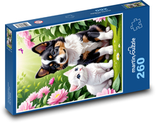 Pes a kočička Puzzle 260 dílků - 41 x 28,7 cm