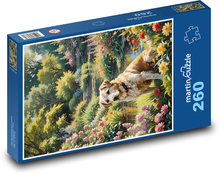 Pes pri rybníku Puzzle 260 dielikov - 41 x 28,7 cm 