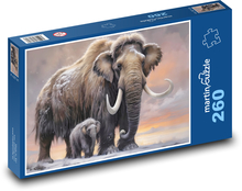 Rodina mamutov Puzzle 260 dielikov - 41 x 28,7 cm 