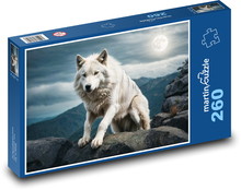 Wolf auf dem Felsen Puzzle 260 Teile - 41 x28,7 cm